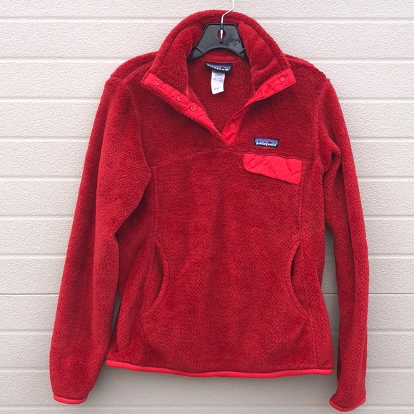 Red patagonia fleece pullover Clearance